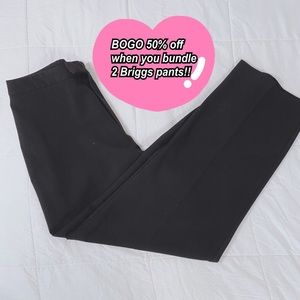 BOGO 50% Women’s 12P Briggs Black Dress Pants Straight Leg Slacks